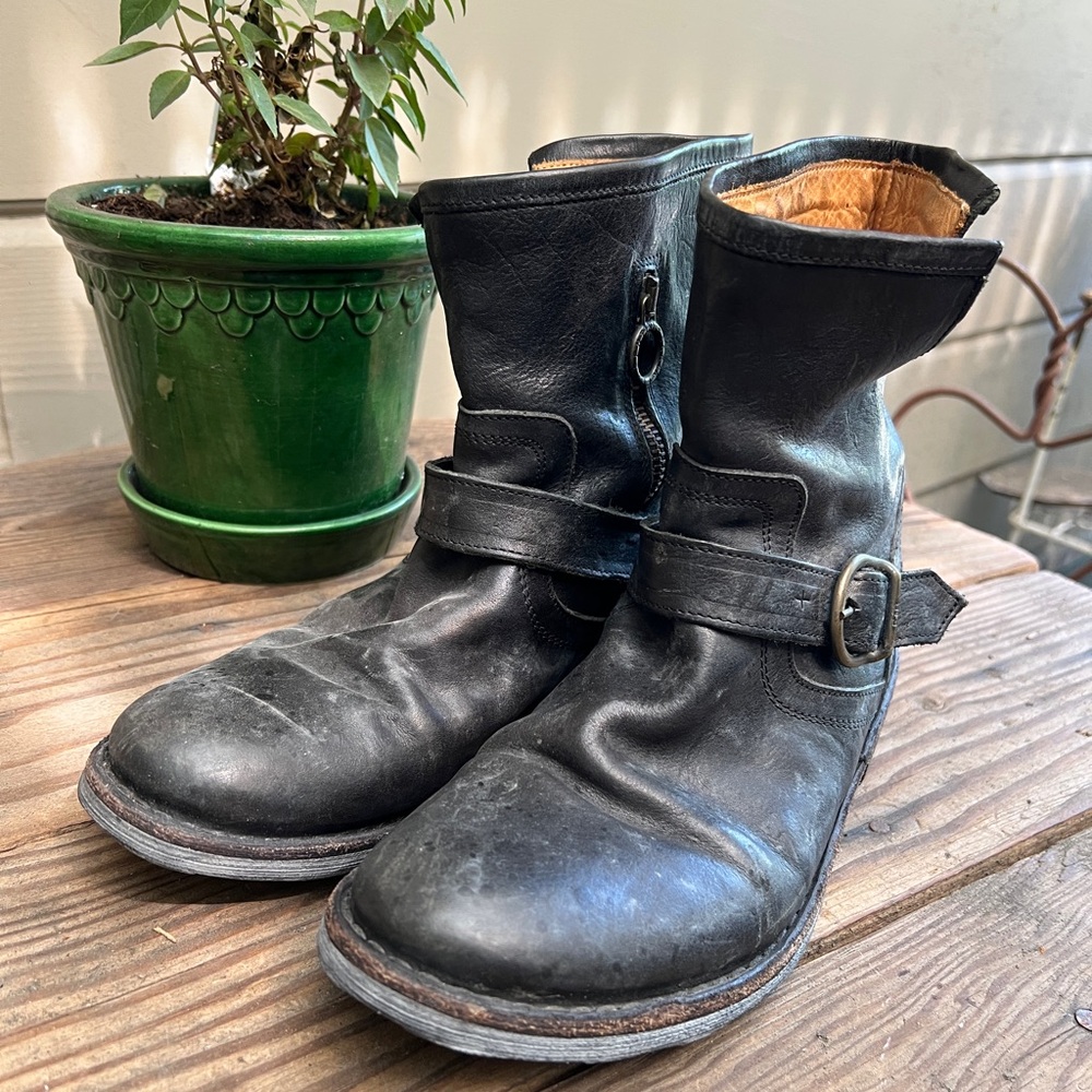 Fiorentini + Baker Black Ankle Boots Eli Moto Boot Size 39